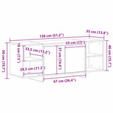 TV Cabinet 130 x 35 x 50 cm Black Oak Engineered Wood 862710