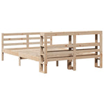 ZNTS Bed Frame without Mattress 135x190 cm Double Solid Wood Pine 3305816