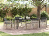 Garden Dining Set 5 pcs Light Grey Poly Rattan 3380639