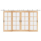 Sliding Door Hardware Kit 400 cm Stainless Steel Silver 3295770