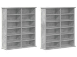 CD Cabinet 2 pcs Concrete Grey 60 x 17 x 92 cm Engineered Wood 8012737