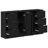 Sideboard Black Oak 120 x 30 x 70 cm Engineered Wood 3333072