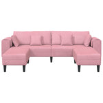 Velvet Sofa with Cushion 3 pcs Pink 208 cm Velvet 3335175