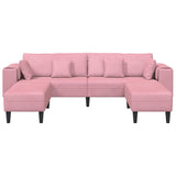 Velvet Sofa with Cushion 3 pcs Pink 208 cm Velvet 3335175