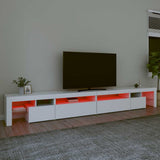 TV Cabinet with LED Lights White 290x36.5x40 cm 3152802