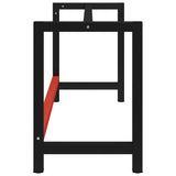 ZNTS Work Bench Frame Metal 150x57x79 cm Black and Red 147929