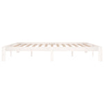 Bed Frame without Mattress White Solid Wood Pine 200x200cm 810386