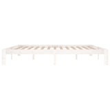 Bed Frame without Mattress White Solid Wood Pine 200x200cm 810386