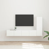 TV Cabinet Set Wall-mounted 3 pcs White Engineered Wood 3408988