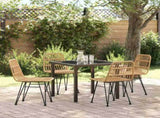 Garden Dining Set 5 pcs Brown Powder-Coated Steel 3379192