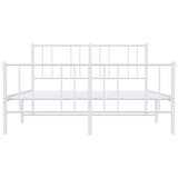 Metal Bed Frame without Mattress with Footboard White 135x190cm 352546