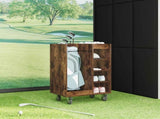 Golf Cabinet with Wheel Plain Smoked Oak 65 x 45 x 98 cm 899451