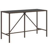 7 Piece Garden Bar Set with Cushions Brown Poly Rattan 3203933