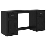 Desk with Cabinet Black Oak 154.5 x 50 x 75 cm Engineered Wood 3402679