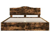 Bed Frame with Drawer Smoked Oak 160 x 200 cm Engineer Wood 3413398