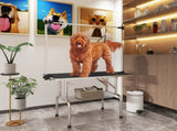 42" Dog Grooming Table, Adjustable Pet Cat Drying Beauty Table with 2 Loops Storage Basket, Rubber T3398P349614