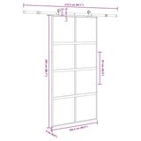 Sliding Door with Hardware Set 102.5x205 cm Tempered Glass and Aluminium 3333024