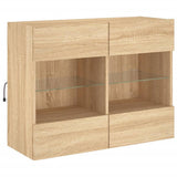 TV Wall Cabinet with LED Lights Sonoma Oak 78,5x30x60,5 cm 837101