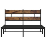 Metal Bed Frame without Mattress Smoked Oak 140x200 cm 4017054