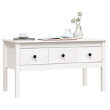Coffee Table White 102x49x55 cm Solid Wood Pine 820942