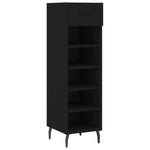 ZNTS Shoe Cabinet Black 30x35x105 cm Engineered Wood 829693