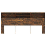 Headboard Cabinet Smoked Oak 220x19x103.5 cm 817261