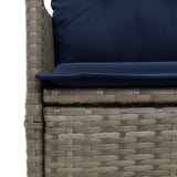 Reclining Garden Chair with Cushions Grey Poly Rattan 365642