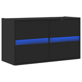 TV Wall Cabinet with LED Lights Black 80x31x45 cm 852286