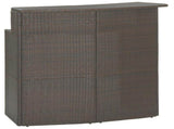 3 Piece Garden Bar Set with Cushions Poly Rattan Brown 3095399