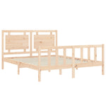 ZNTS Bed Frame without Mattress King Size Solid Wood Pine 3192171