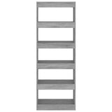 Book Cabinet/Room Divider Grey Sonoma 60x30x166 cm Engineered Wood 813609