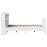 ZNTS Bed Frame without Mattress White 120x190 cm Solid Wood Pine 3323279