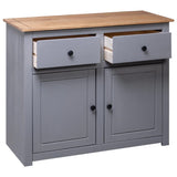 Sideboard Grey 93x40x80 cm Solid Pinewood Panama Range 282698