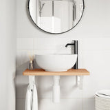 Basin Shelf Wall Mounted Steel and Solid Wood Beech 3302370
