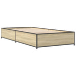 ZNTS Bed Frame Sonoma Oak 90x200 cm Engineered Wood and Metal 845112