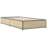 ZNTS Bed Frame Sonoma Oak 90x200 cm Engineered Wood and Metal 845112