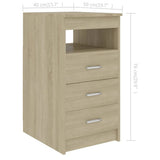 Drawer Cabinet Sonoma Oak Chipboard Compact Drawer Cabinet 801808