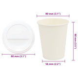 Paper Coffee Cups with Lids 1000 pcs 8oz 200ml 3325216