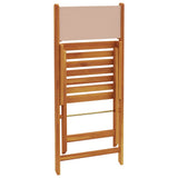 Bistro Set Taupe Solid Acacia Wood, Polyester Medium Foldable 3281762