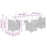 7 Piece Garden Dining Set with Cushions Grey Poly Rattan 3212624