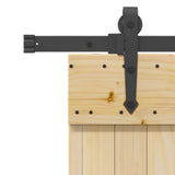 Sliding Door NARVIK Natural and Black 70 x 210 cm 3445293