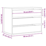 Corner Chest of Drawers Black 80x41x58 cm Engineered Wood 852853