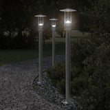 ZNTS Outdoor Floor Lamps 3pcs Silver 100 cm Stainless Steel 4006352