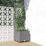 ZNTS Garden Planter with Trellis Light Grey 40x40x136 cm PP 153270
