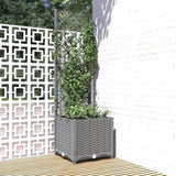 ZNTS Garden Planter with Trellis Light Grey 40x40x136 cm PP 153270