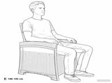 Reclining Garden Chair Rattan Look Brown PP 8011993