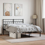 Metal Bed Frame without Mattress with Headboard Black 140x190cm 355659