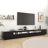 TV Cabinet with LED Lights Black 300x35x40 cm 3081925