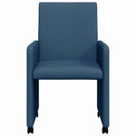 Dining Chairs with Wheel 2 pcs Blue 57 x 66 x 94 cm Fabric 42017815
