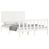 Bed Frame without Mattress White 140x190 cm Solid Wood Pine 3193382